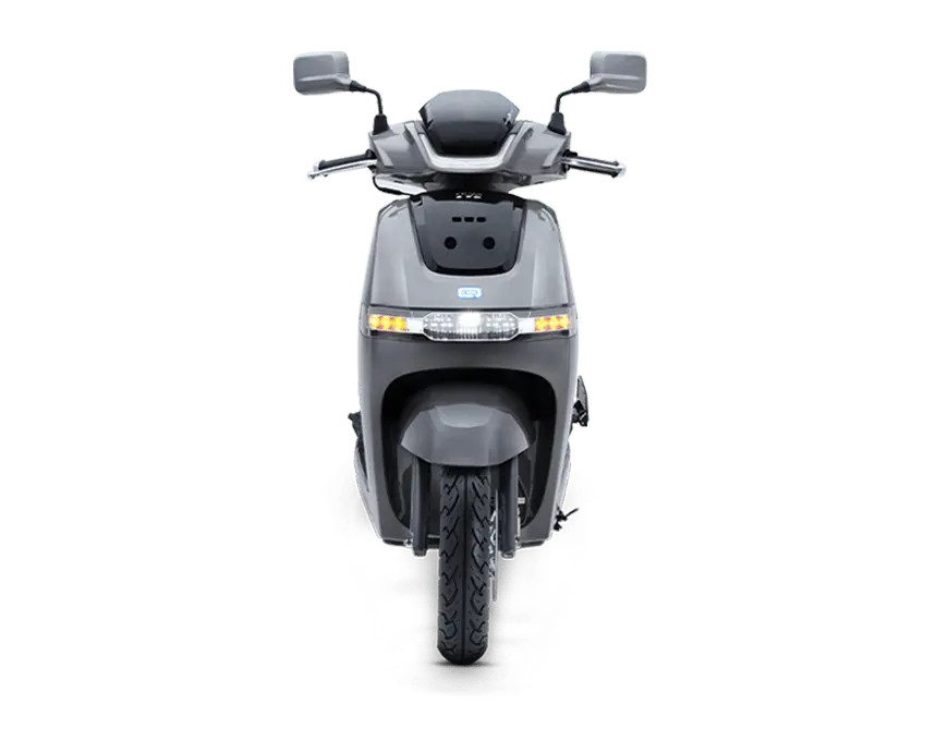 TVS iQube Electric Scooter Titanium Grey Glossy Colour Front View